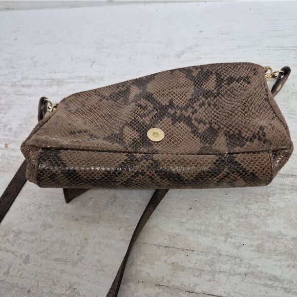 Divina Firenze LEATHER HANDBAG Snakeskin Print Abbi Crossbody Convertible - Picture 9 of 12
